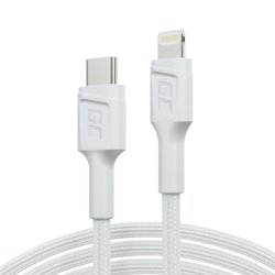PowerStream USB-C til Lightning 1m MFI kabel, PD, hvid
