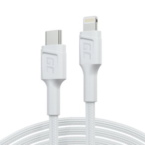 PowerStream USB-C til Lightning 1m MFI kabel, PD, hvid