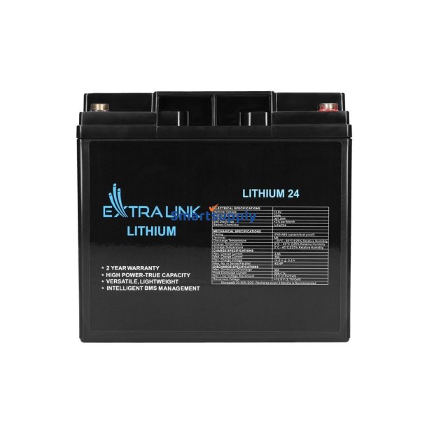 Batteri LiFePO4 24AH 12.8V BMS EX.30424