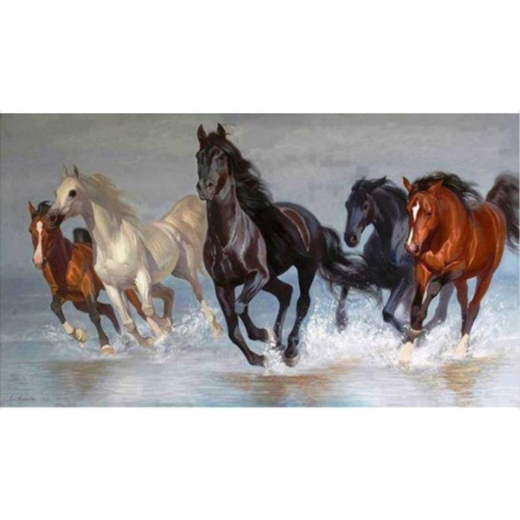 Diamantmosaik - Heste 40x80 cm