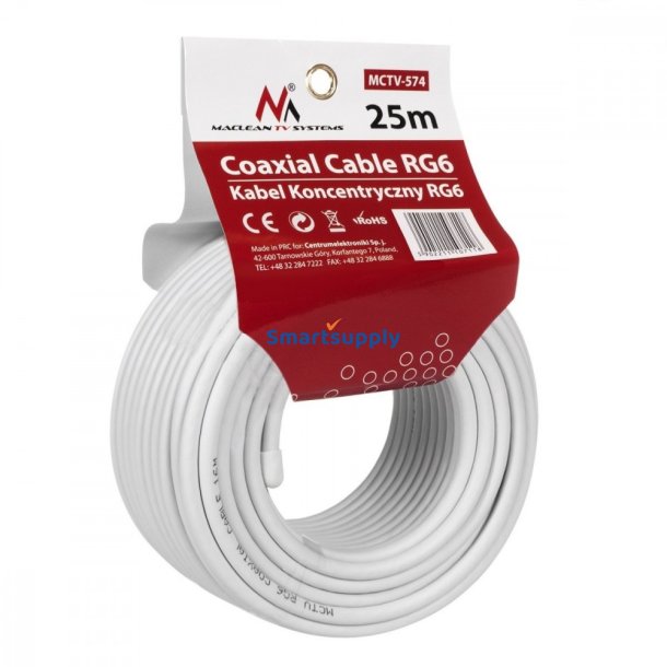 Koaksial kabel MCTV-574 1.0CCS RG6 25m