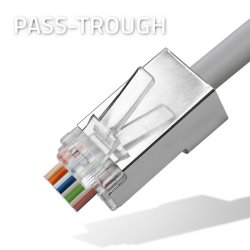 RJ45 Gennemstik stik, CAT5e, FTP, 100 stk