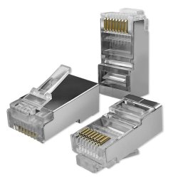 RJ45 gennemkoblingsstik, CAT6, FTP, 100 stk.