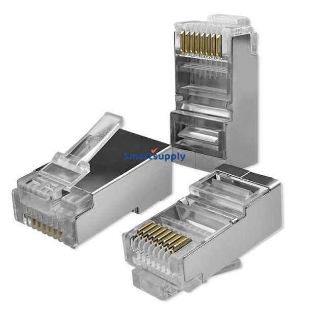 RJ45 gennemkoblingsstik, CAT6, FTP, 100 stk.
