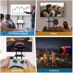 Mobilstand til TV 37-70 tommer, 50 kg, 2 hylder