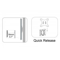 V�gbeslag til 1xLCD max. 27" max. belastning 18kg