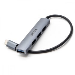 HUB USB-C; 3x USB-A 2.0 1x USB-A 5 Gbps alu