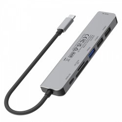 HUB USB-C 7i1 Aluminium PD 100W ; 5 Gbps