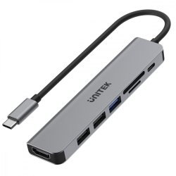 HUB USB-C 7i1 Aluminium PD 100W ; 5 Gbps