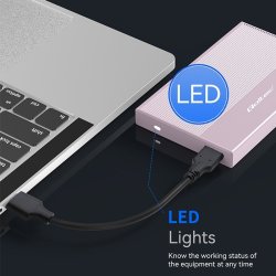 Kassette til SSD HDD 2.5drevet, SATA, USB3.0, 2T