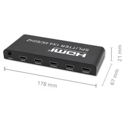 Aktiv HDMI Splitter 4 x HDMI 4Kx2K, 6bps, 60H