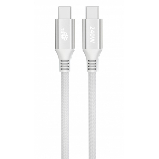 Kabel USB C - USB C 1m 240W hvid