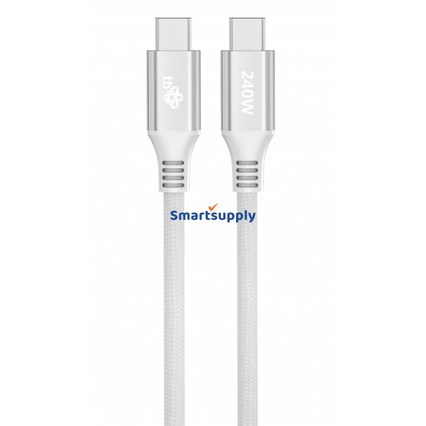 Kabel USB C - USB C 1m 240W hvid