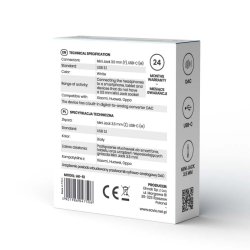 Adapter AK-51 USB-C - Mini Jack 3,5mm, Xiaomi, Huawei, Oppo