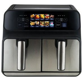 ProfiCook PC-FR 1287 H Dobbelt 8 L Enkeltstende 2200 W Varmluftsteger Sort, Rustfrit stl