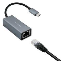 USB C til RJ45 Ethernet 1000Mps, aluminium hus