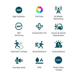 Kamera VIGI C540-4G(4mm) 4MP 4G LTE Fuldfarve Pan/Tilt