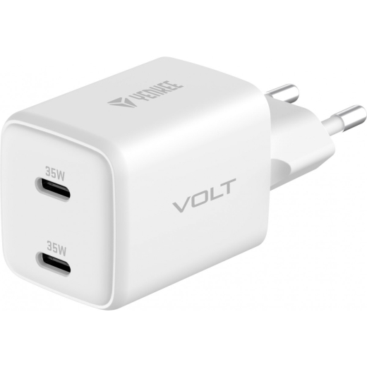 USB C v�goplader 2x18W 3A Power delivery 3.0 QC3.0 Hvid