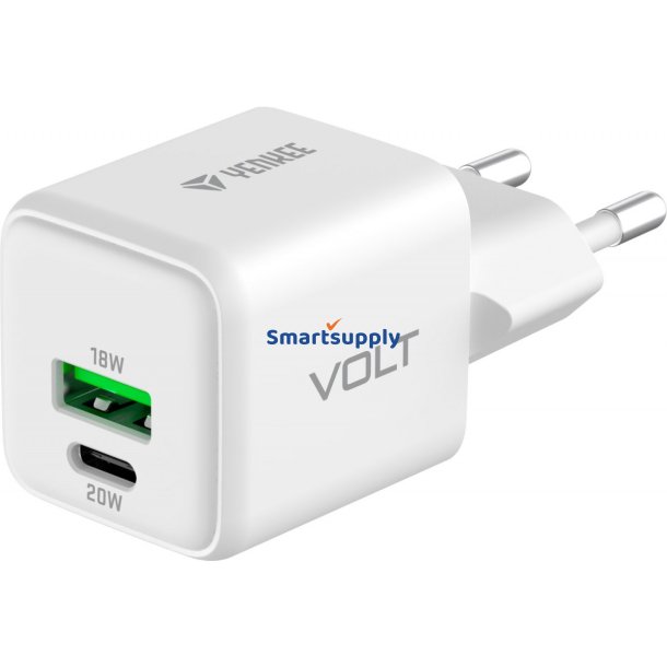 USB C/A v�goplader 20W/18W 3A Power delivery 3.0 QC3.0