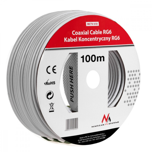 Koaksialkabel 1.0 CCS RG6 100m MCTV-572