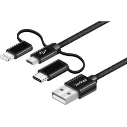 Kabel USB A-USB C 3w1 1m