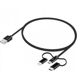 Kabel USB A-USB C 3w1 1m