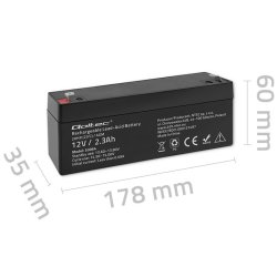 AGM batteri 12V 2.3Ah, max. 34.5A