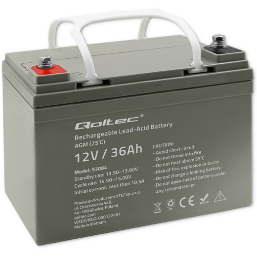 AGM batteri 12V 36Ah max. 540A