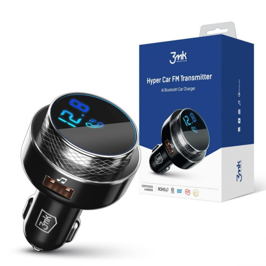Biloplader transmitter 2xUSB-A+TF kort +blueto