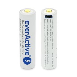 Genopladeligt batteri 18650 3,7V Li-ion 3500 mAh micro USB