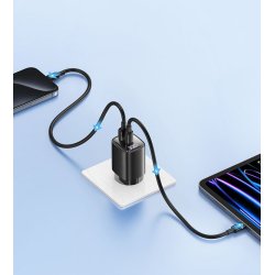 Opladning 30W GaN LED USB+USB-C CC229 hvid