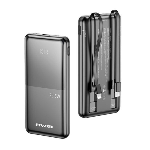 Powerbank 10000mAh P76K 22,5W 4 opladningsudgange