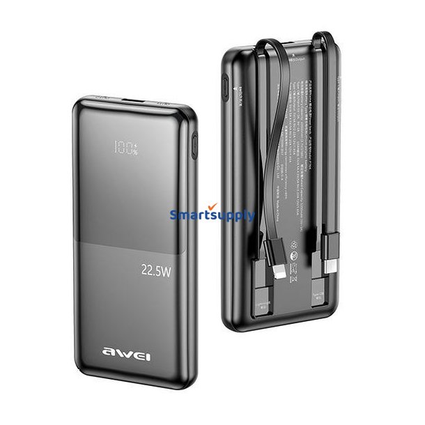 Powerbank 10000mAh P76K 22,5W 4 opladningsudgange
