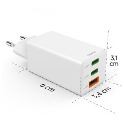 mini oplader 2xUSB-C + 1xA