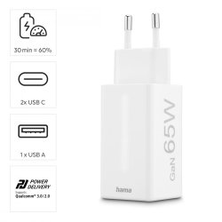mini oplader 2xUSB-C + 1xA
