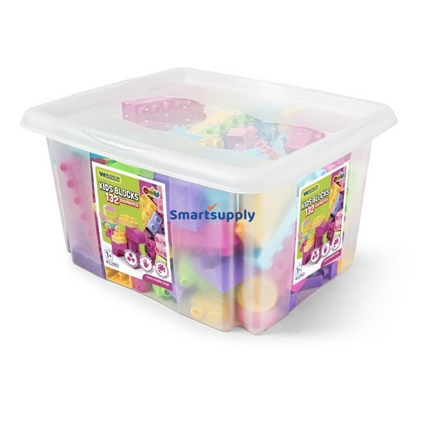 Blokke 132 stk. i en beholder til piger