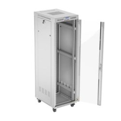 St�ende rackskab 19 42U 600x800 gr� med glasd�re flack pack