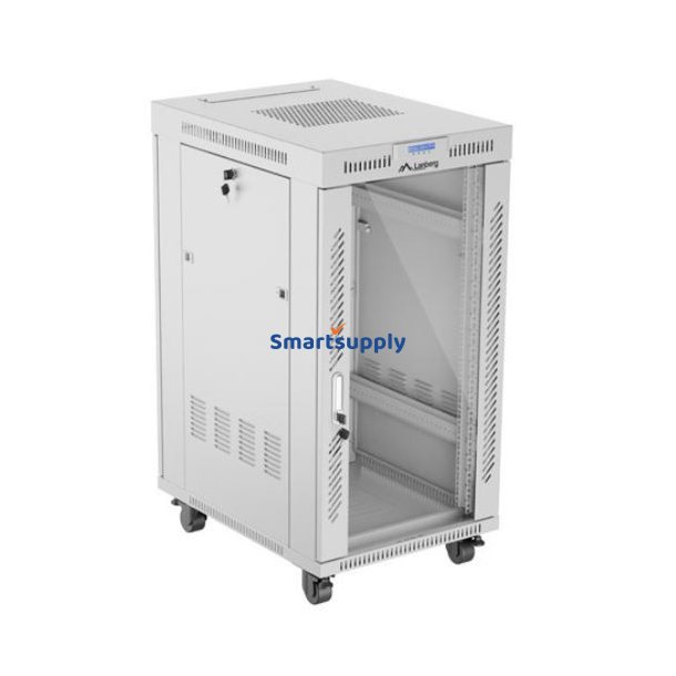 St�ende rack skab 19 22U 600x800 gr� glasd�re LCD flack pack