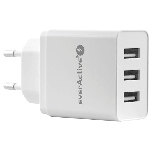 TELEFONTABLET 3X USB 3, 4A HVID