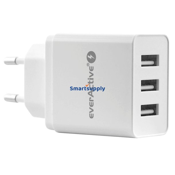 TELEFONTABLET 3X USB 3, 4A HVID