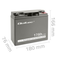 Batteri AGM 12V 17Ah max. 255A