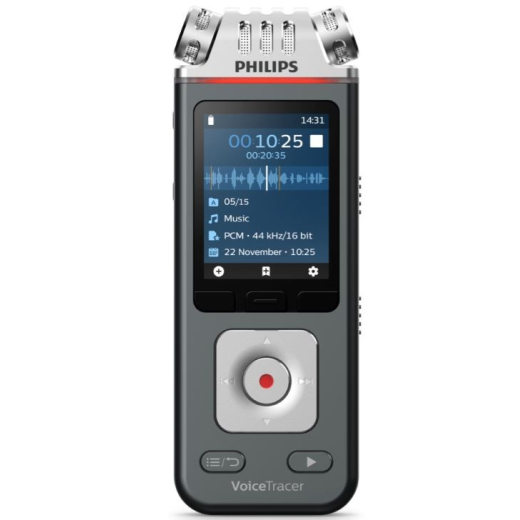 Dyktafon DVT6115 Hukommelse 8GB, USB, microSDHC 32GB, 3 mikrofoner Hi-Fi