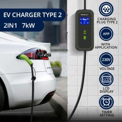Mobil EV oplader med justerbar 2i1
