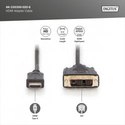 HDMI 1.3 Kabel 2m HDMI A/DVI-D(18+1) M/M