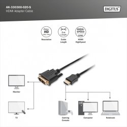 HDMI 1.3 Kabel 2m HDMI A/DVI-D(18+1) M/M