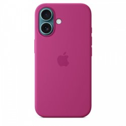 Silicone cover med MagSafe til iPhone 16 - klar pink