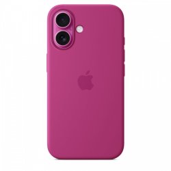 Silicone cover med MagSafe til iPhone 16 - klar pink