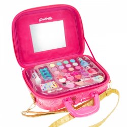 Makeup kuffert Girabrilla pink med guld