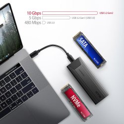 EEM2-GTS2 USB-C kabinet Gen2 M.2 NVMe/SATA S