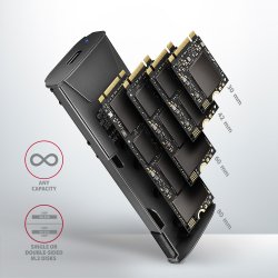 EEM2-GTS2 USB-C kabinet Gen2 M.2 NVMe/SATA S